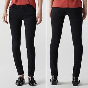 AG Stilt Skinny Cigarette Sateen Black Pants 25